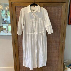 MM6 Maison Martin Margiela White Cotton Shirt Dress